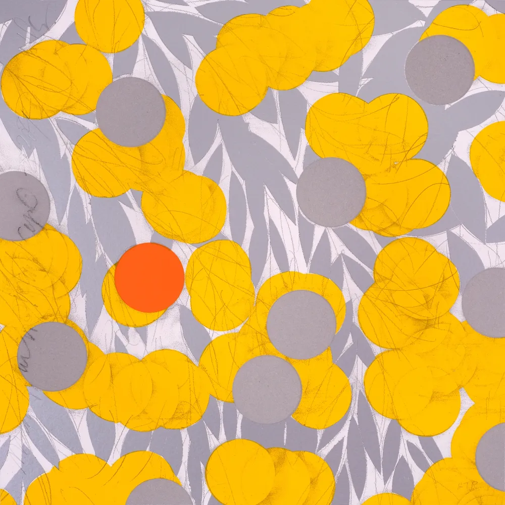 Zeefdruk Sultan - Yellow Mimosa with Orange