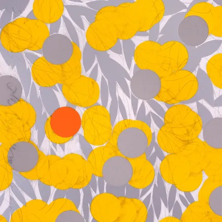 Zeefdruk Sultan - Yellow Mimosa with Orange