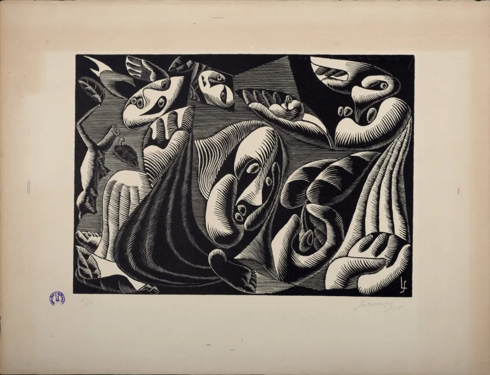 Houtsnede Survage - Composition surréaliste XXII (2), 1935