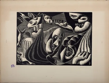 Houtsnede Survage - Composition surréaliste XXII (2), 1935
