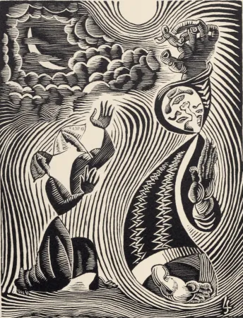 Houtsnede Survage - Composition surréaliste XXIX, 1940