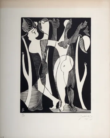 Houtsnede Survage - Composition surréaliste XXVII,1934