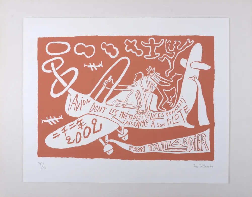 Lithografie Taillandier - Avion, 2002 - Hand-signed