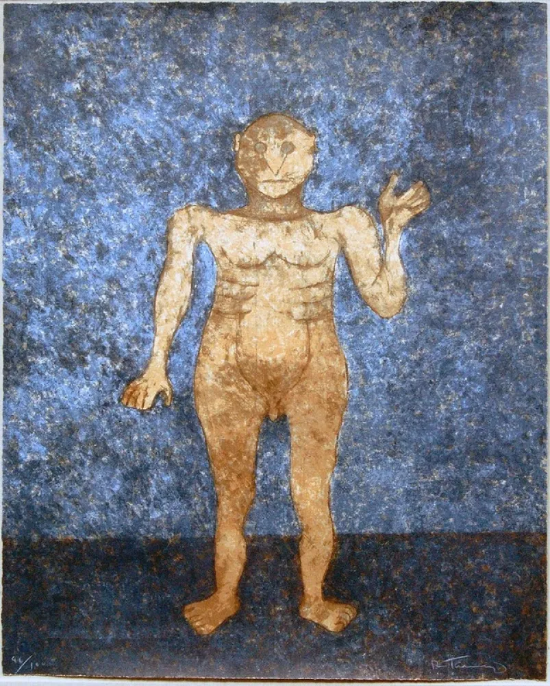 Zeefdruk Tamayo - Hombre en ocre 