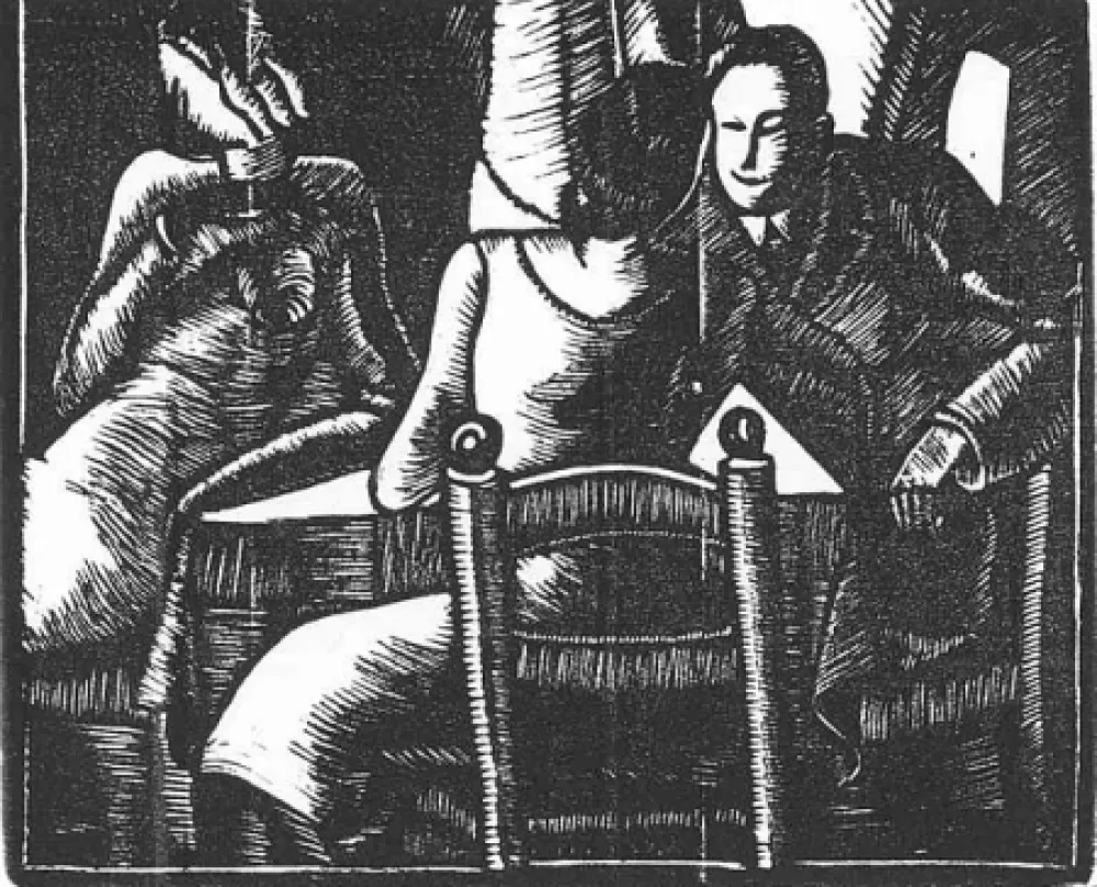 Houtsnede Tamburi - Orfeo Tamburi