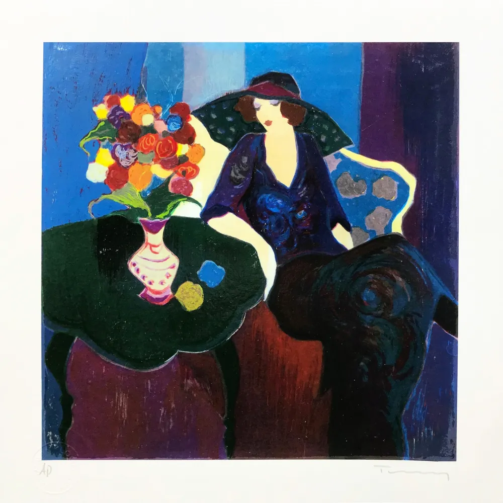 Reliëf Tarkay - UNTITLED (WOMAN WITH HAT)