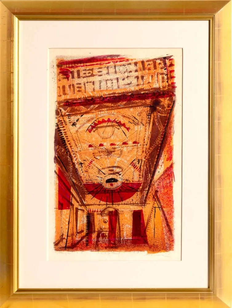 Lithografie Thiebaud - Theater Marquee