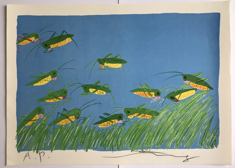 Lithografie Ting - Busy Bodies (Lucky Grasshoppers)