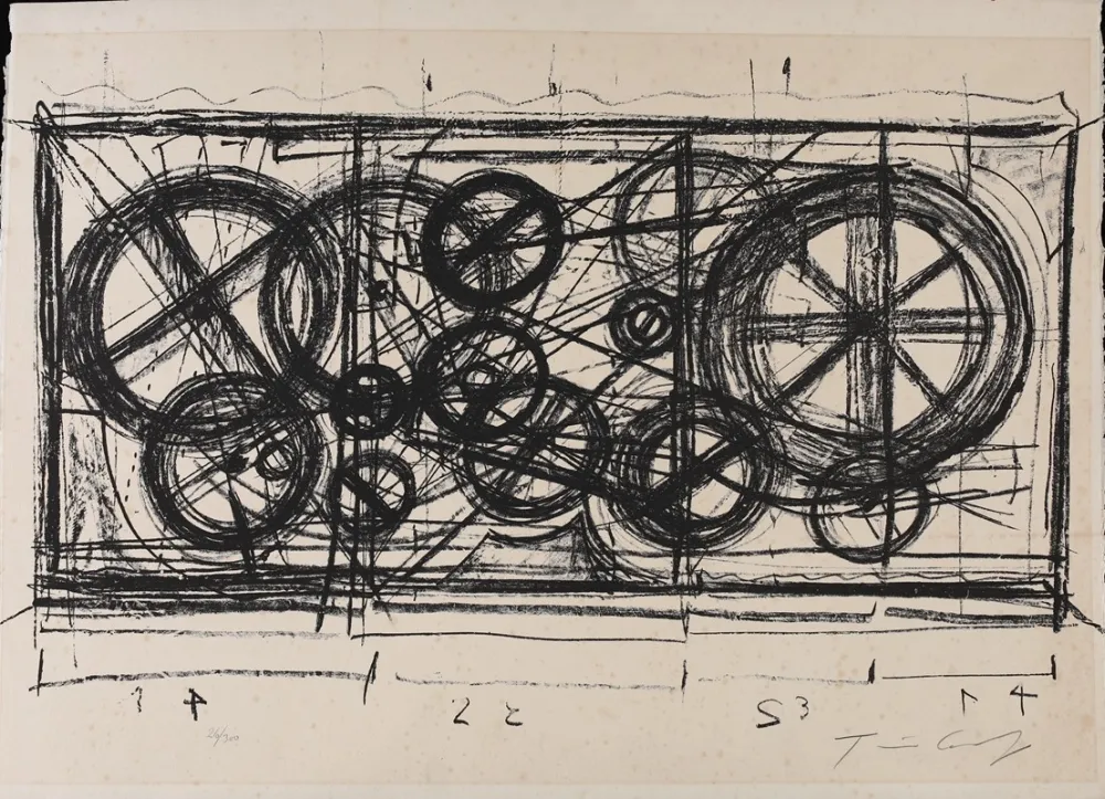 Lithografie Tinguely - Requiem pour une feuille morte