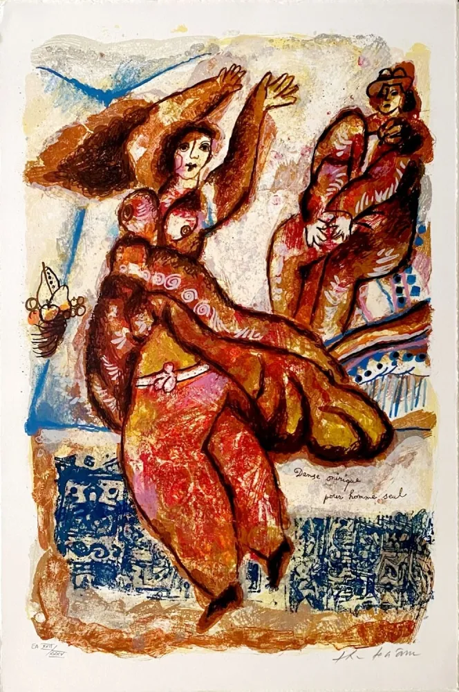 Lithografie Tobiasse - Danse onirique pour homme seul