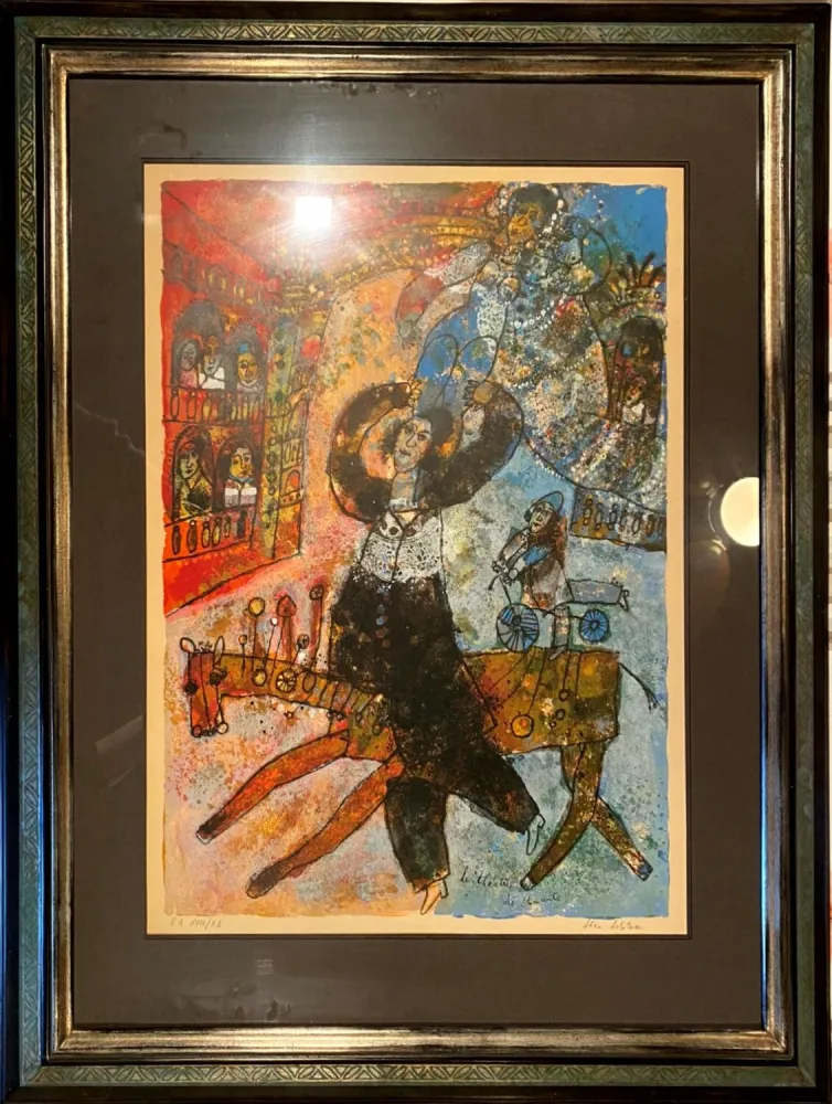 Lithografie Tobiasse - Le théâtre des amants