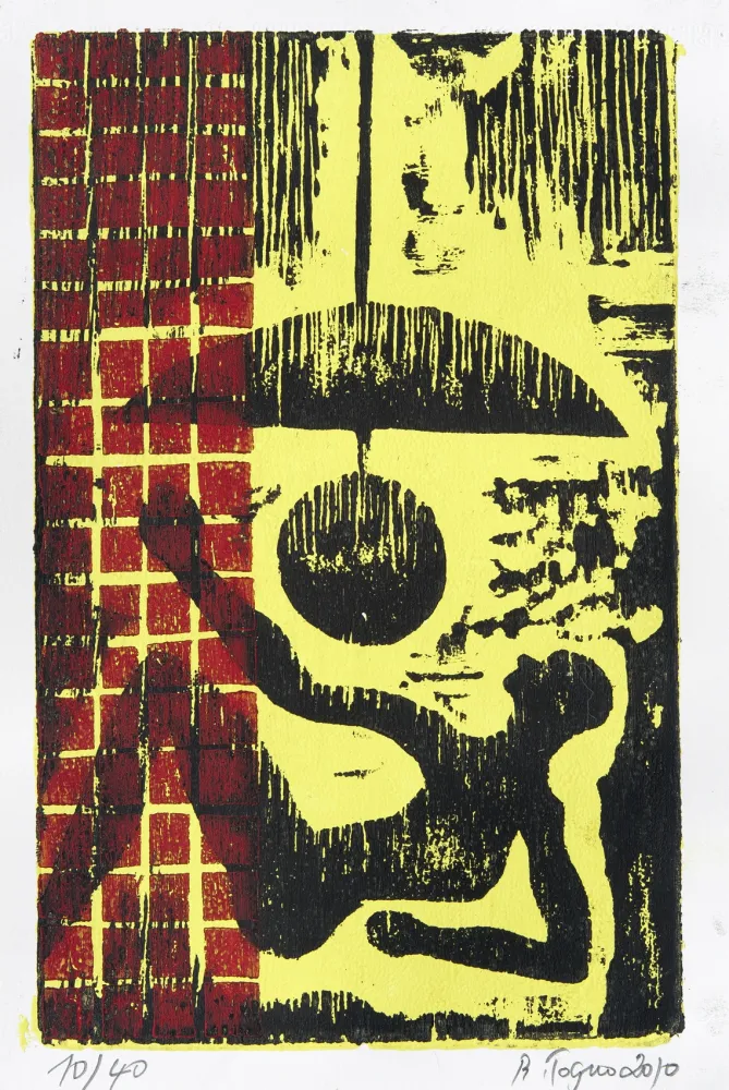 Houtsnede Toguo - The Long Night