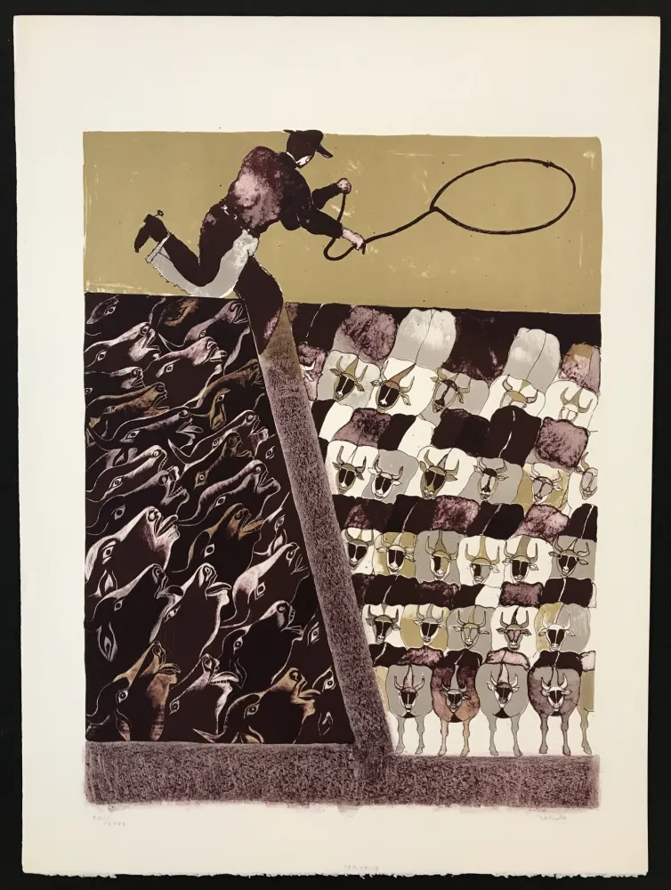 Lithografie Toledo - Cow Herder