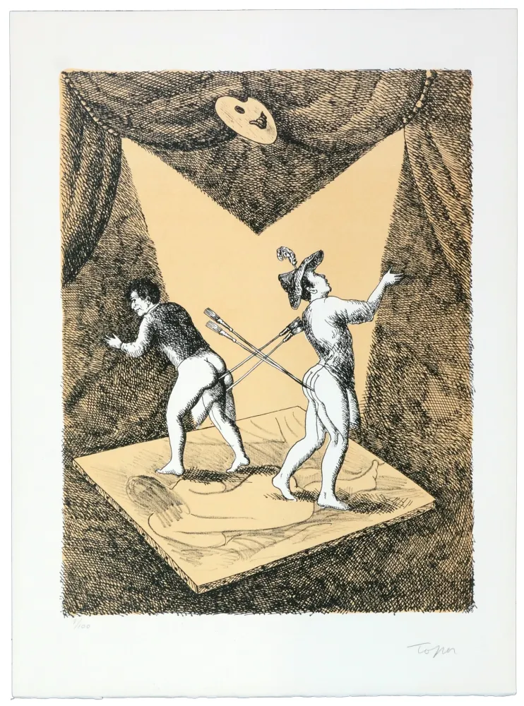 Lithografie Topor - Les rois du pinceau