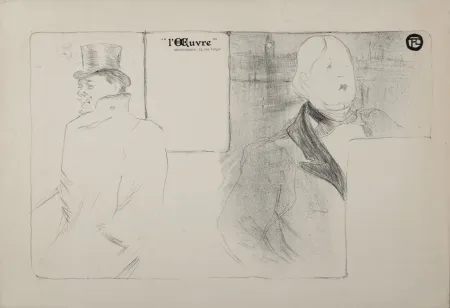 Lithografie Toulouse-Lautrec - Oscar Wilde et Romain Coolus, Programme pour Raphaël et Salomé, 1896 – Rare!