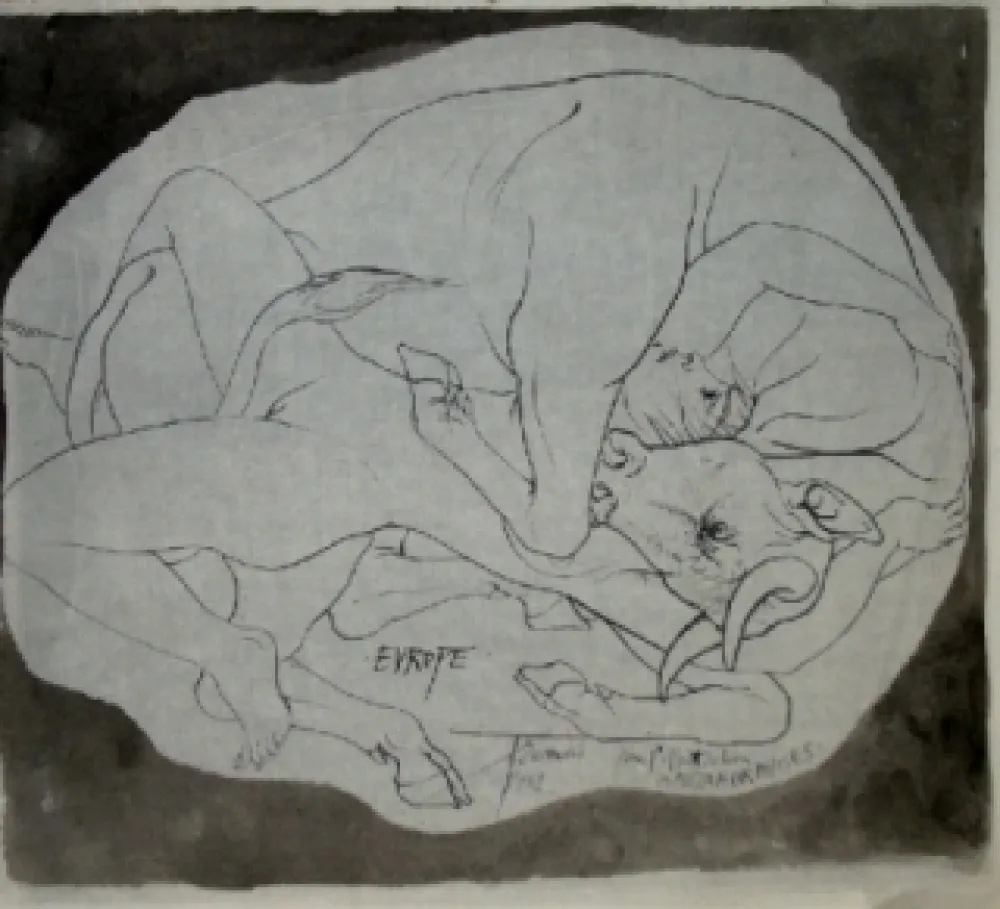 Lithografie Trémois - Europe et les Metamorphoses