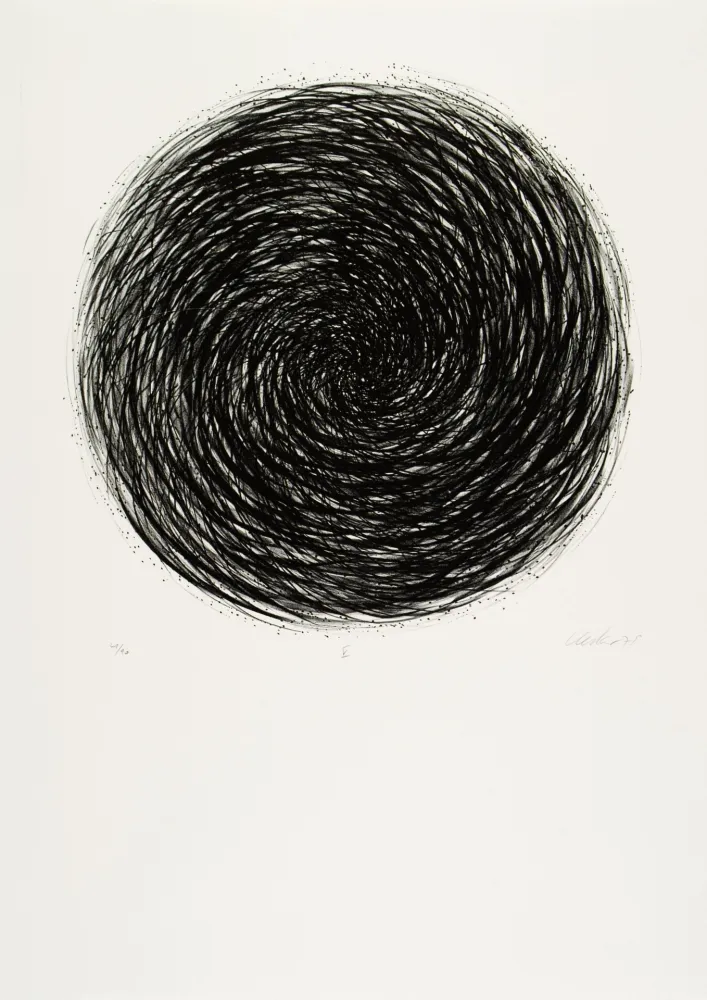 Lithografie Uecker - Manuelle Struktuur. No V