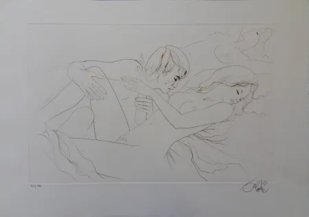 Gravure Valadie - Abandonnée au plaisir