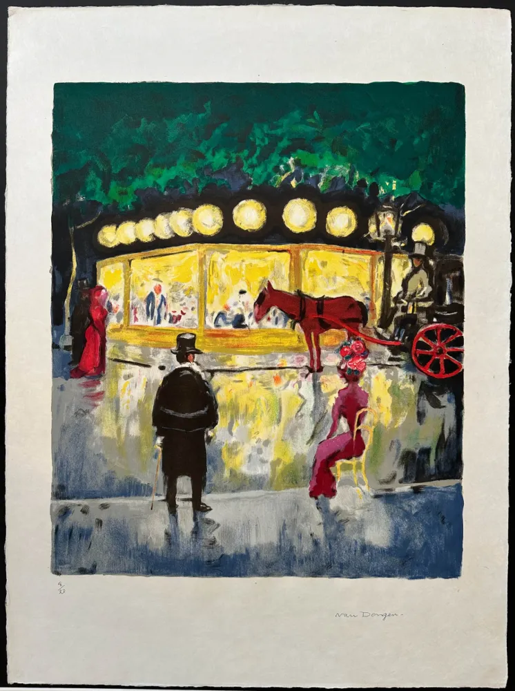 Lithografie Van Dongen - Le Carrousel au Bois de Boulogne