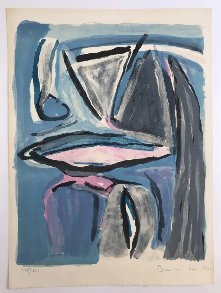 Lithografie Van Velde - Ailleurs bleu