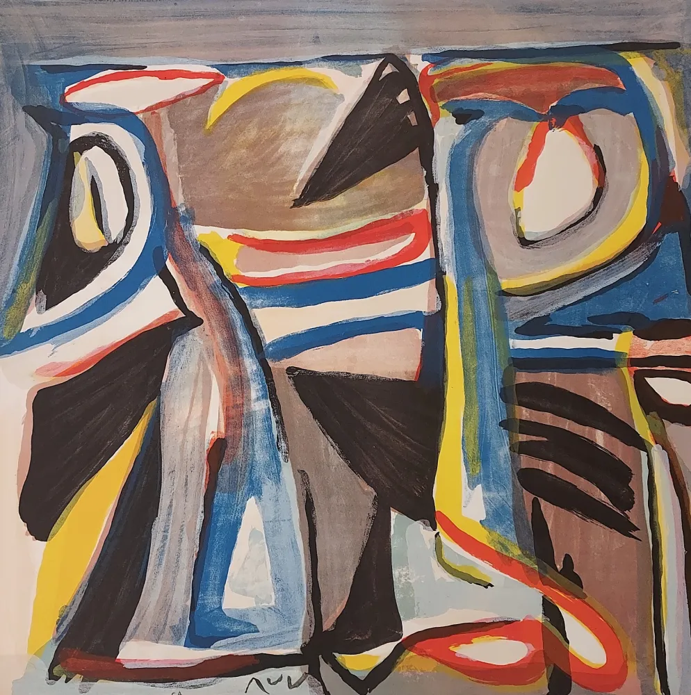 Lithografie Van Velde - Dernière inquiétude