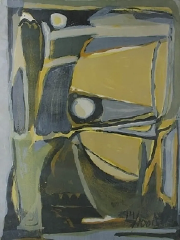 Lithografie Van Velde -  la jaune