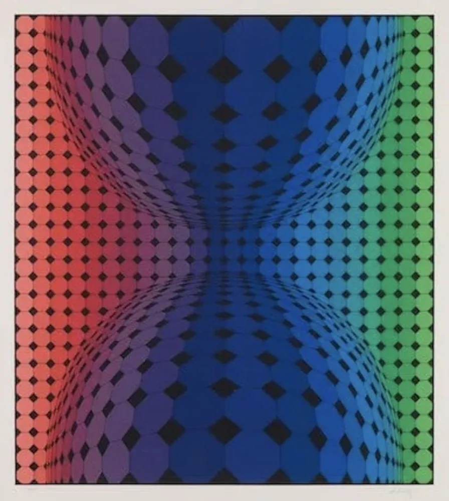 Zeefdruk Vasarely - Attika 3