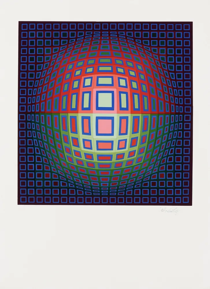 Multiple Vasarely - Blue Composition, c