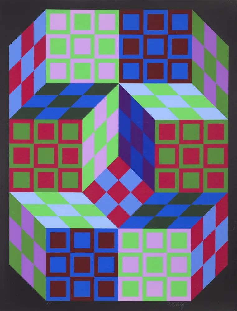 Zeefdruk Vasarely - Carden