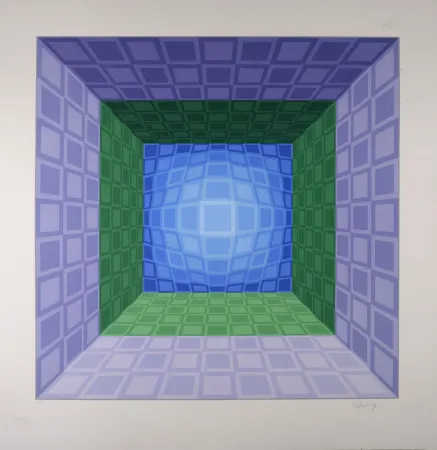 Zeefdruk Vasarely - Dorlac, 1989 - Hand-signed