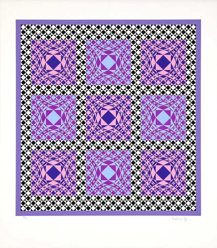 Zeefdruk Vasarely - Jatek