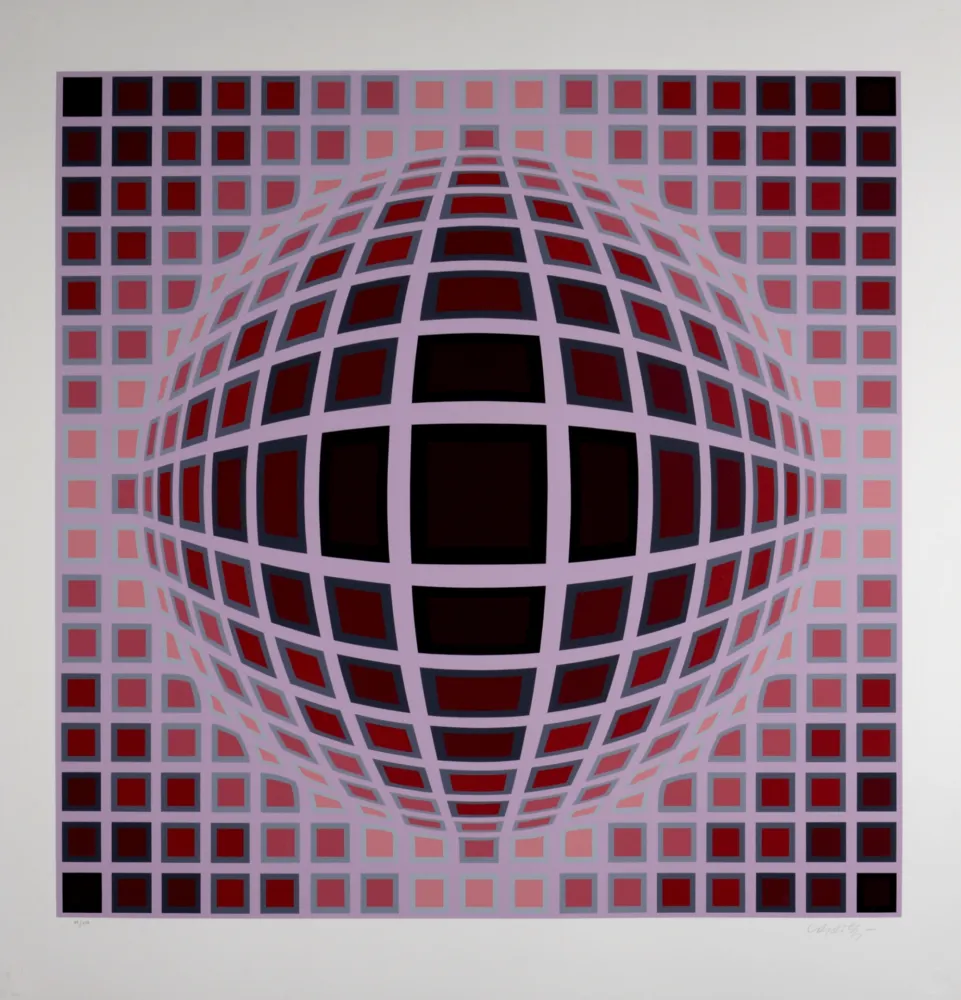 Zeefdruk Vasarely - Louisiana 1, c. 1983 - Hand-signed