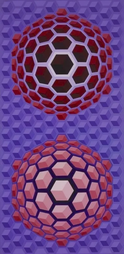 Multiple Vasarely - Purple long
