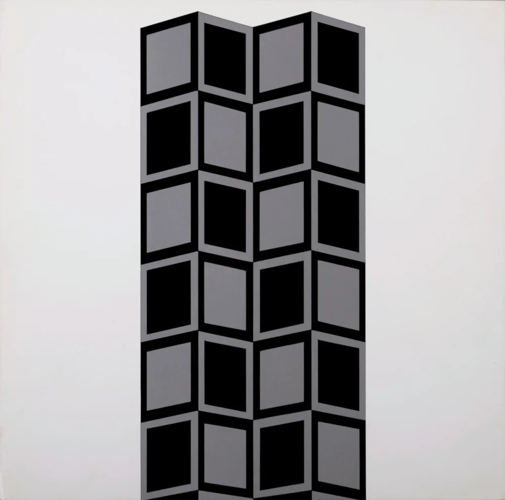 Zeefdruk Vasarely - Säule HK (Detail), 1967 - Very scarce!