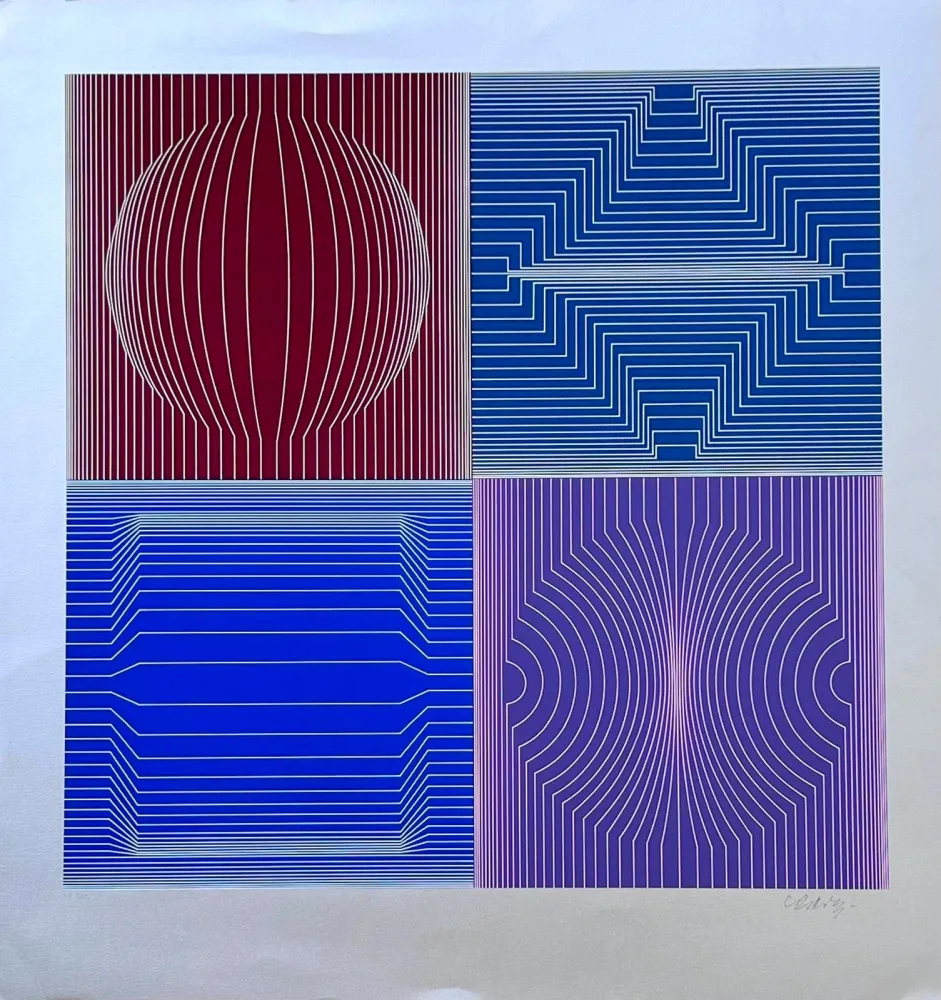 Zeefdruk Vasarely - Tokyo