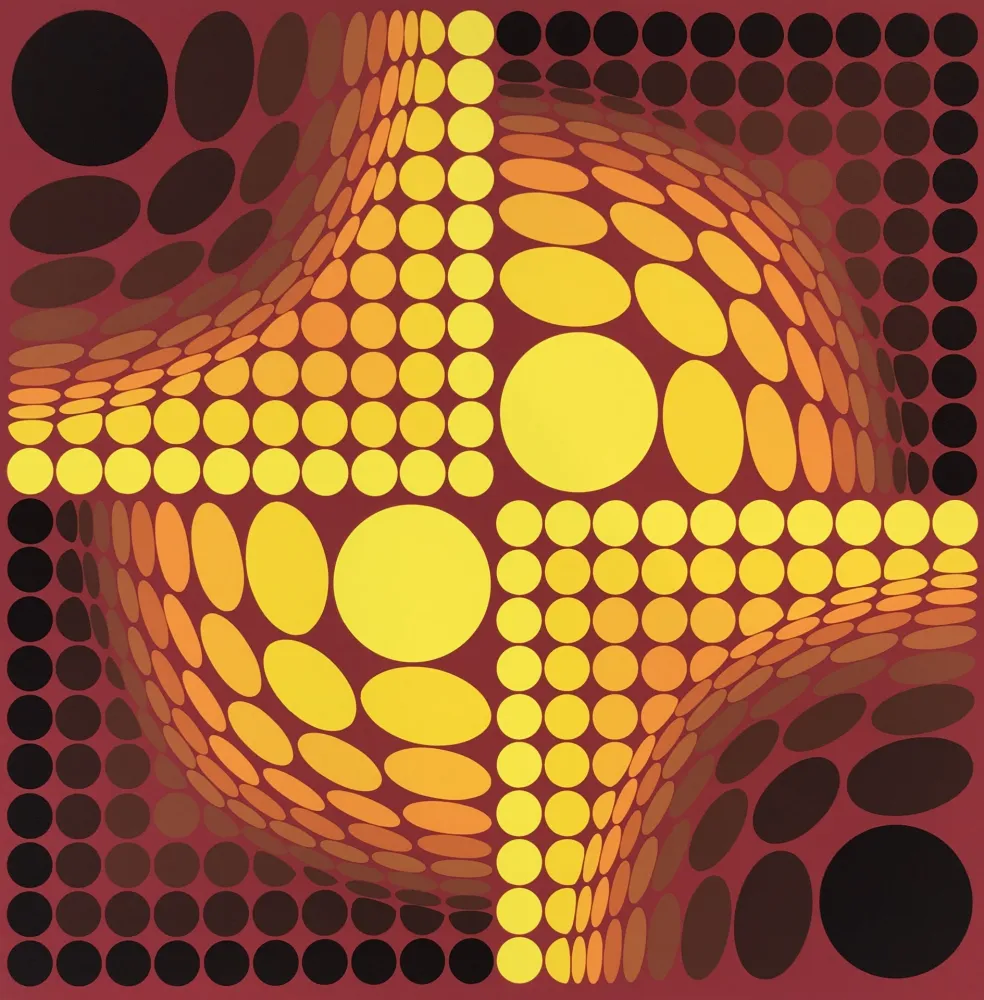 Zeefdruk Vasarely - Untitled 