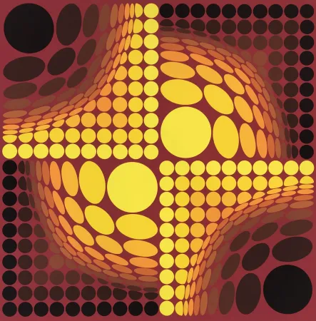 Zeefdruk Vasarely - Untitled 