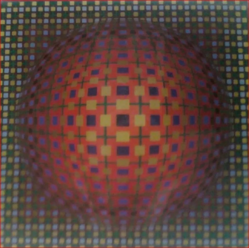 Zeefdruk Vasarely - Untitled