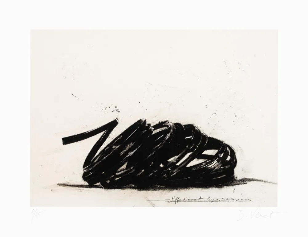 Lithografie Venet - Effondrement lignes indéterminées