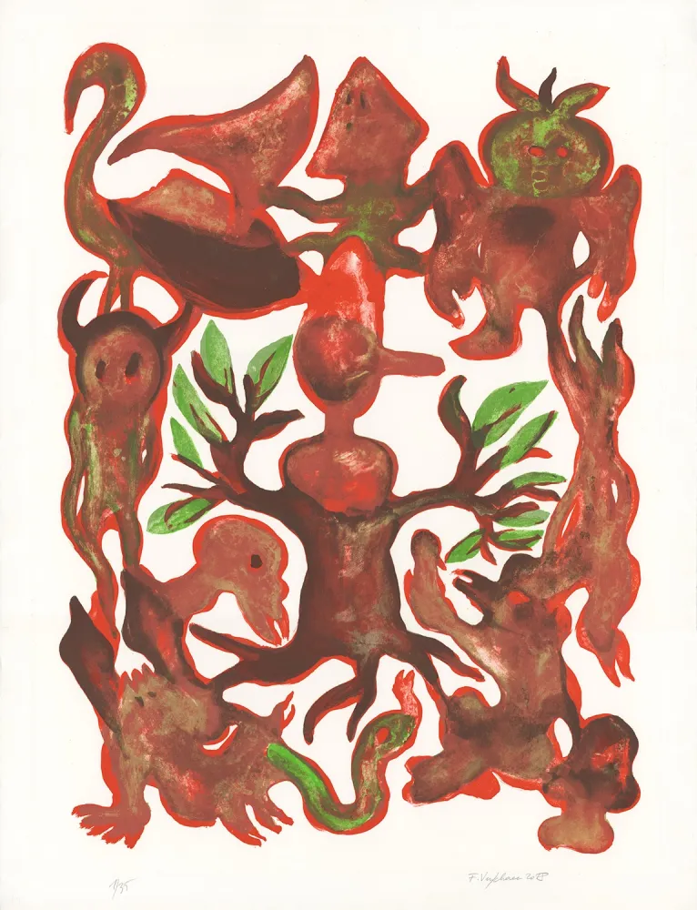 Lithografie Verschaere - La Géographie du Totem