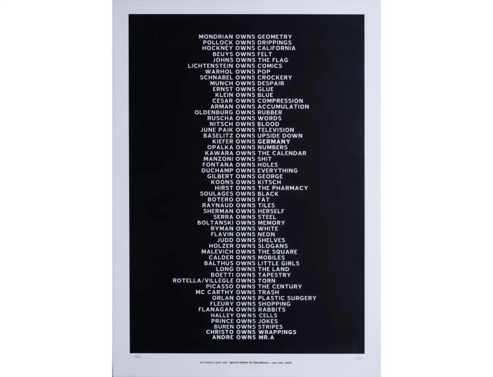 Zeefdruk Vidor - Art history (Part One) première version 