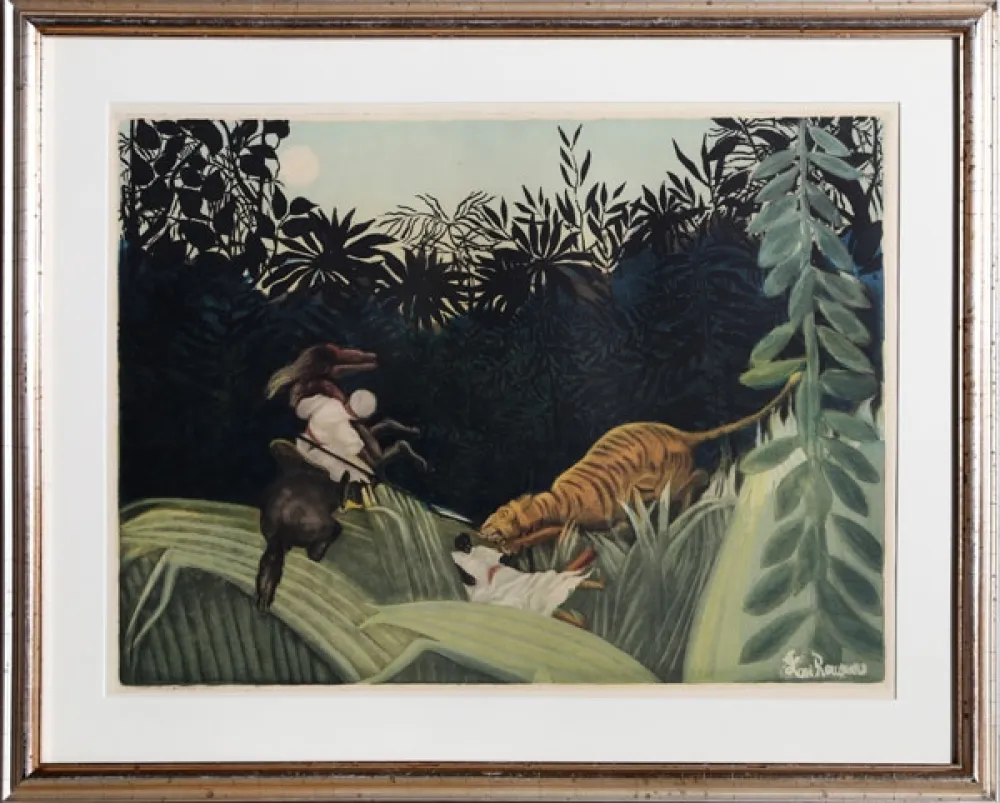 Ets En Aquatint Villon - La Chasse au Tigre after Rousseau