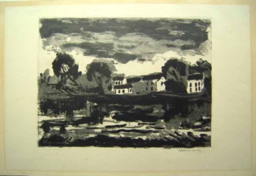 Aquatint Vlaminck - L'Oise à Sergy