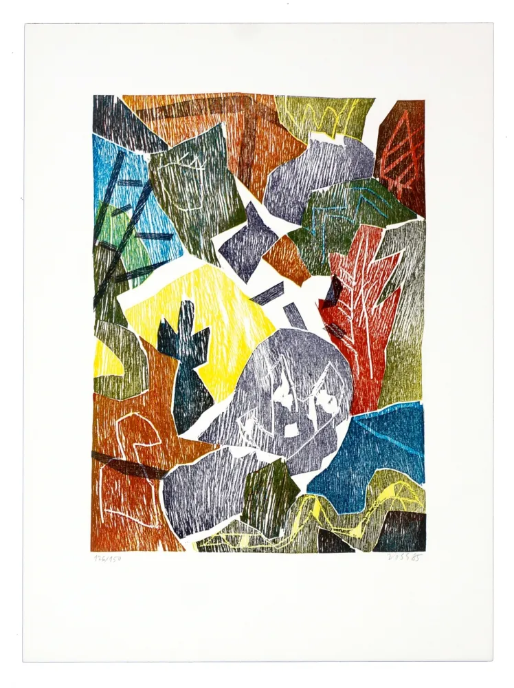 Houtsnede Voss - Chemin de bois 