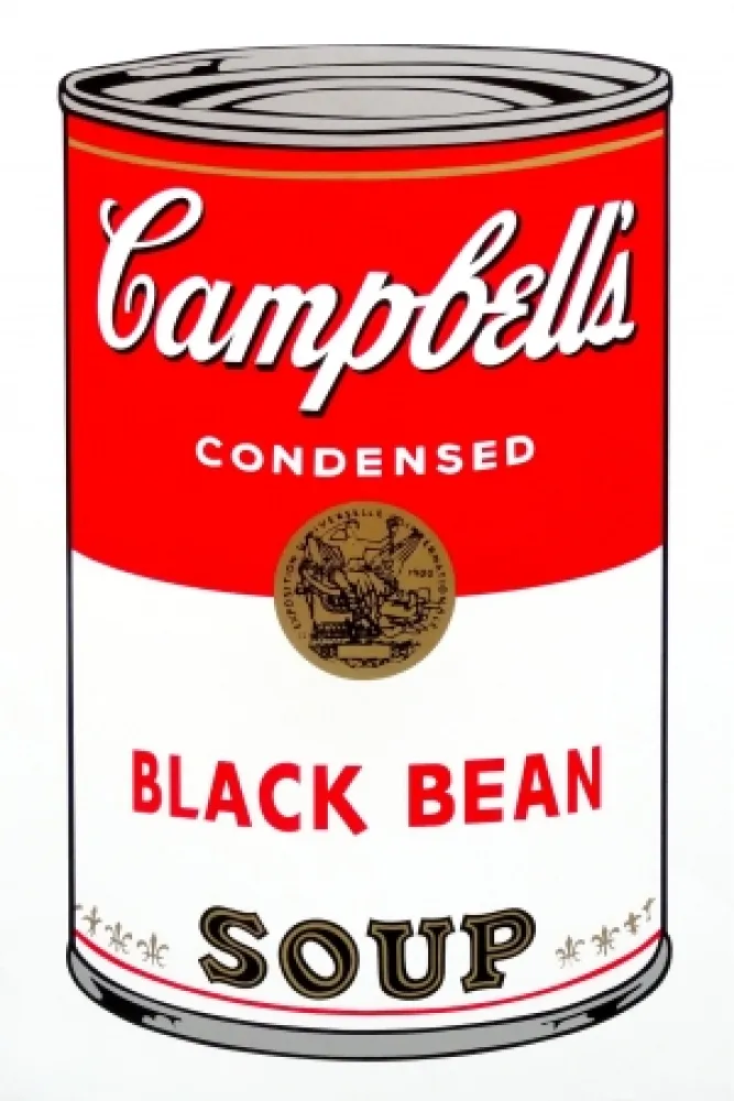 Zeefdruk Warhol (After) - Campbell's Soup - Black Bean