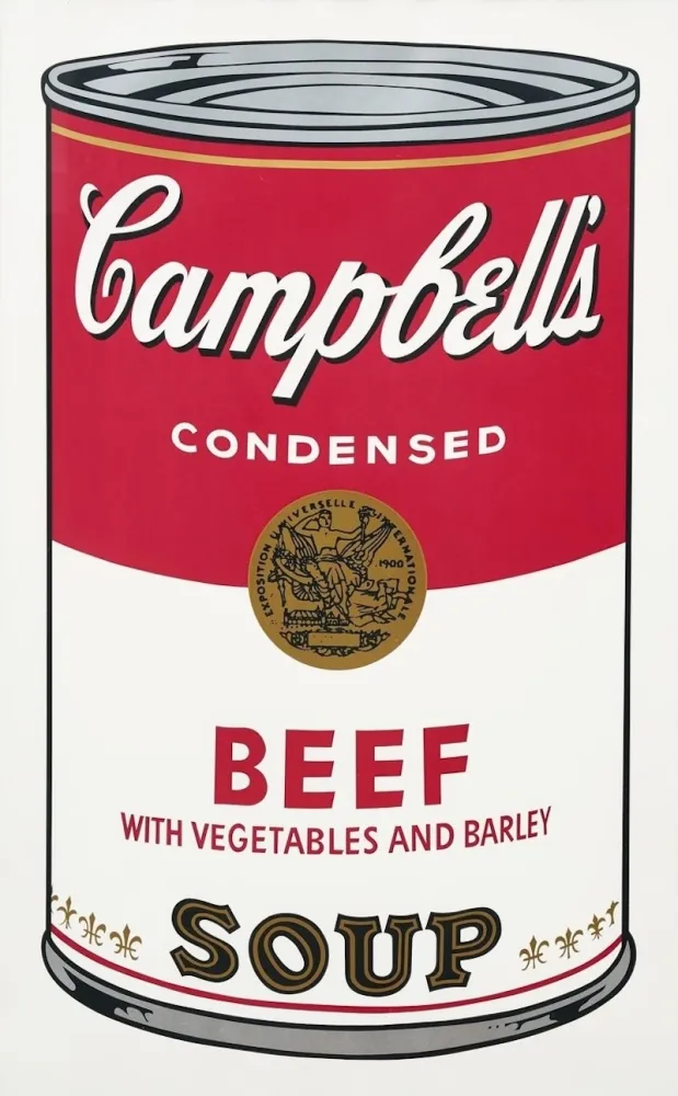 Zeefdruk Warhol - Campbell's Soup I: Beef with Vegetables and Barley