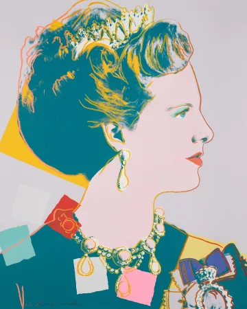 Zeefdruk Warhol - Queen Margrethe II of Denmark (FS II342)