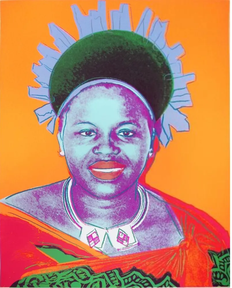 Zeefdruk Warhol - Reigning Queens: Queen Ntombi Twala of Swaziland