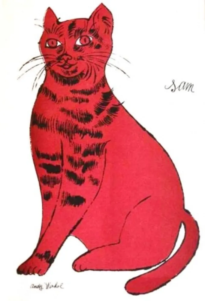 Lithografie Warhol - Sam - Dark Pink