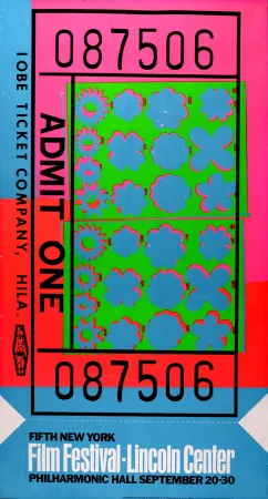 Zeefdruk Warhol - Ticket for Lincoln Center, 1967